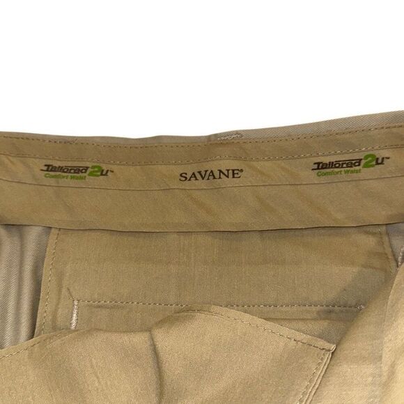 Savane Flat Front Khaki Chino Cotton Pants 46/30 - Picture 6 of 8